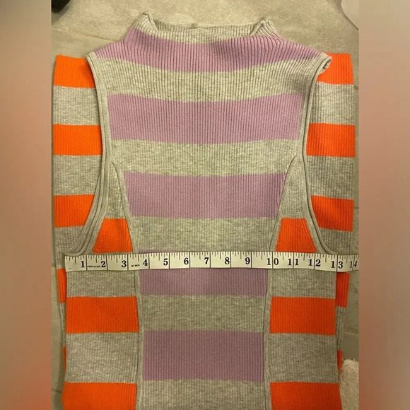 Anthropologie Daily Practice Sleeveless Mock Neck Striped Sweater Dress Size S - Picture 9 of 9